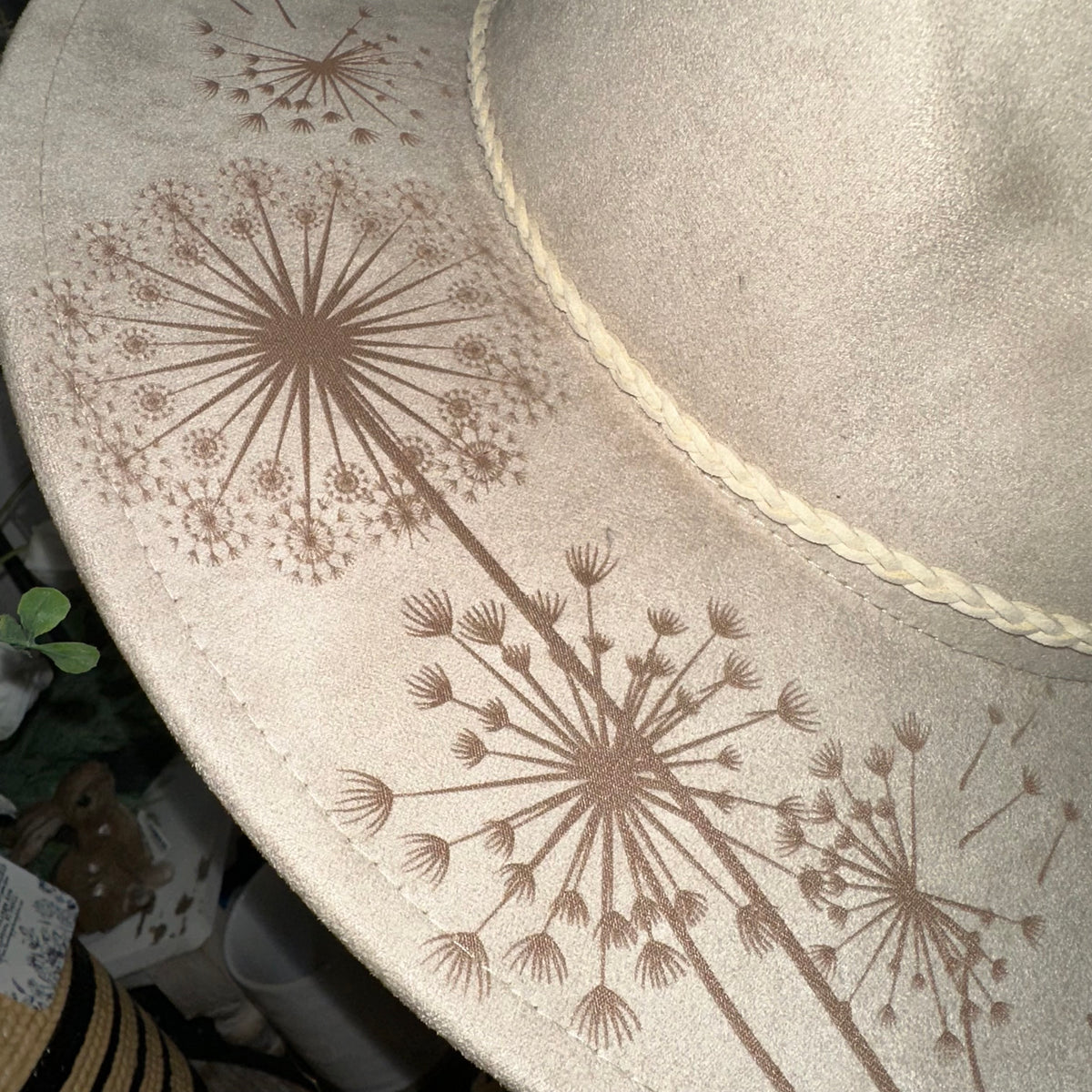 Dandelion Let Go and Let God | Boho Engraved Hat