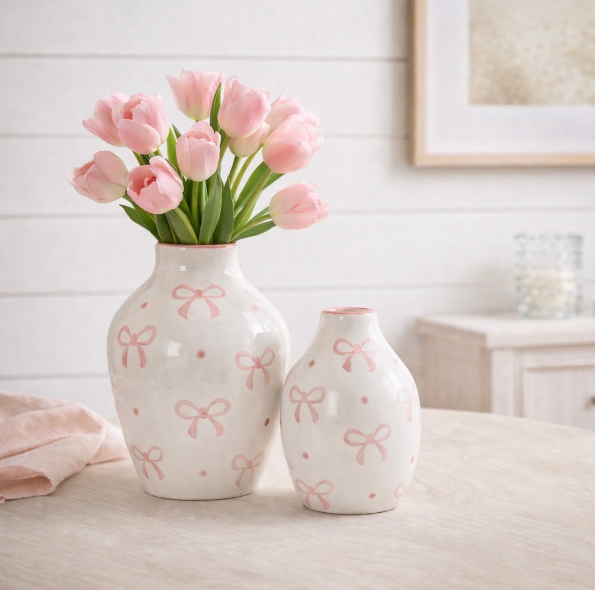 Pink Bow Vase