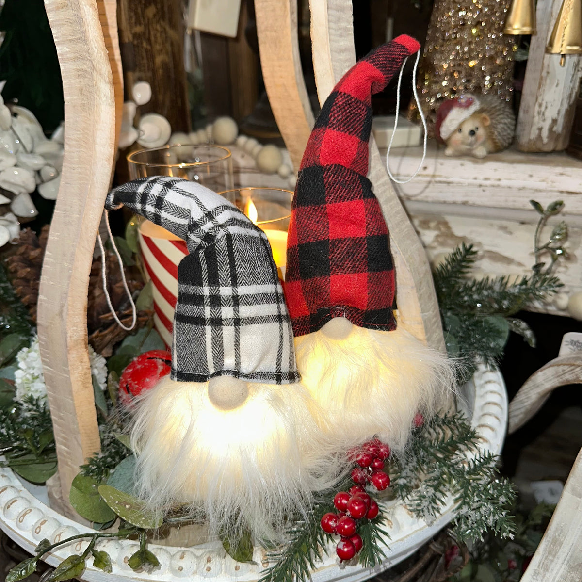 Buffalo Check Gnome | Lighted