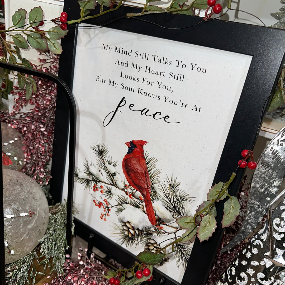 My Soul Knows You&#39;re at Peace Cardinal | Framed Wall Art
