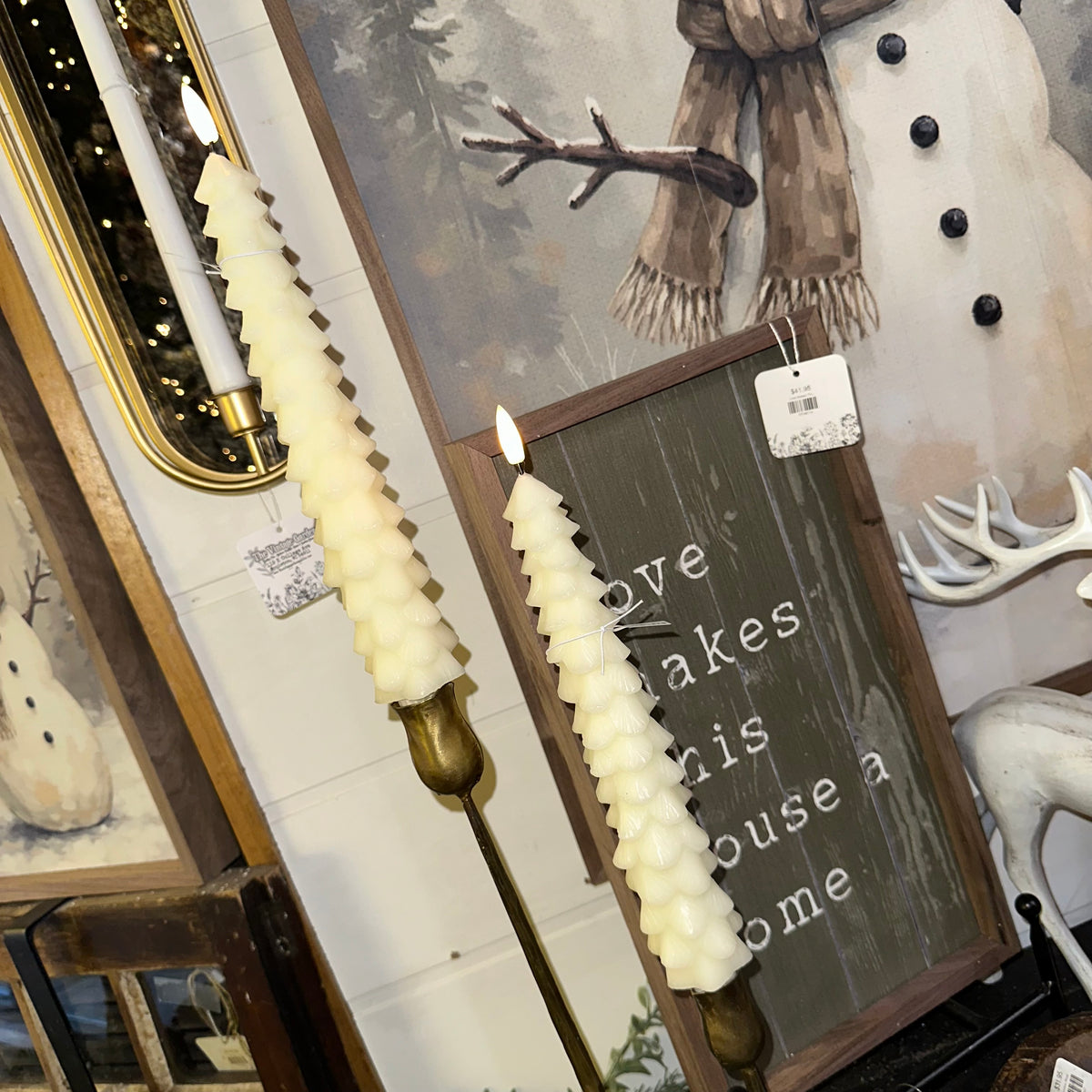 Tree Taper Candle | Cream | Battery Operated