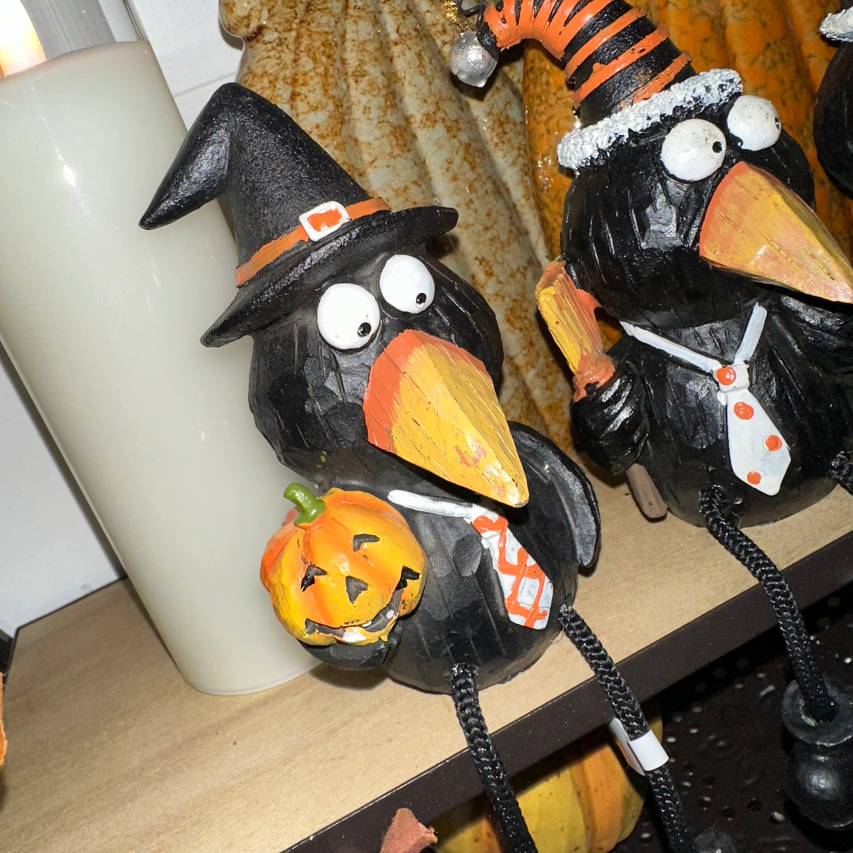 Halloween Crow Shelf Sitter