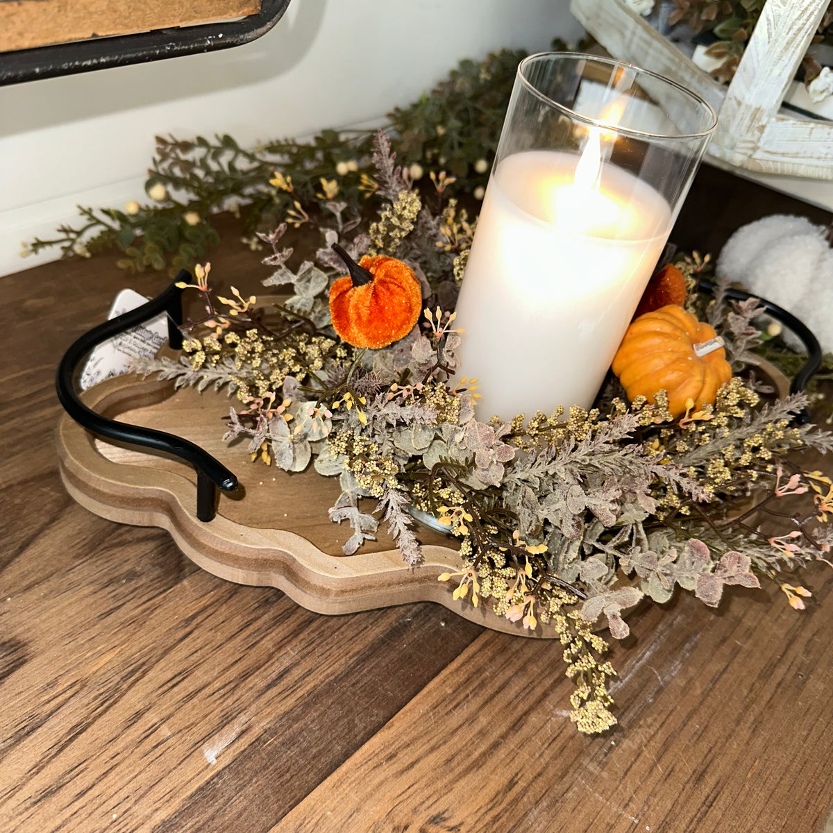 Tray &amp; Pumpkins | Autumn Tabletop Display