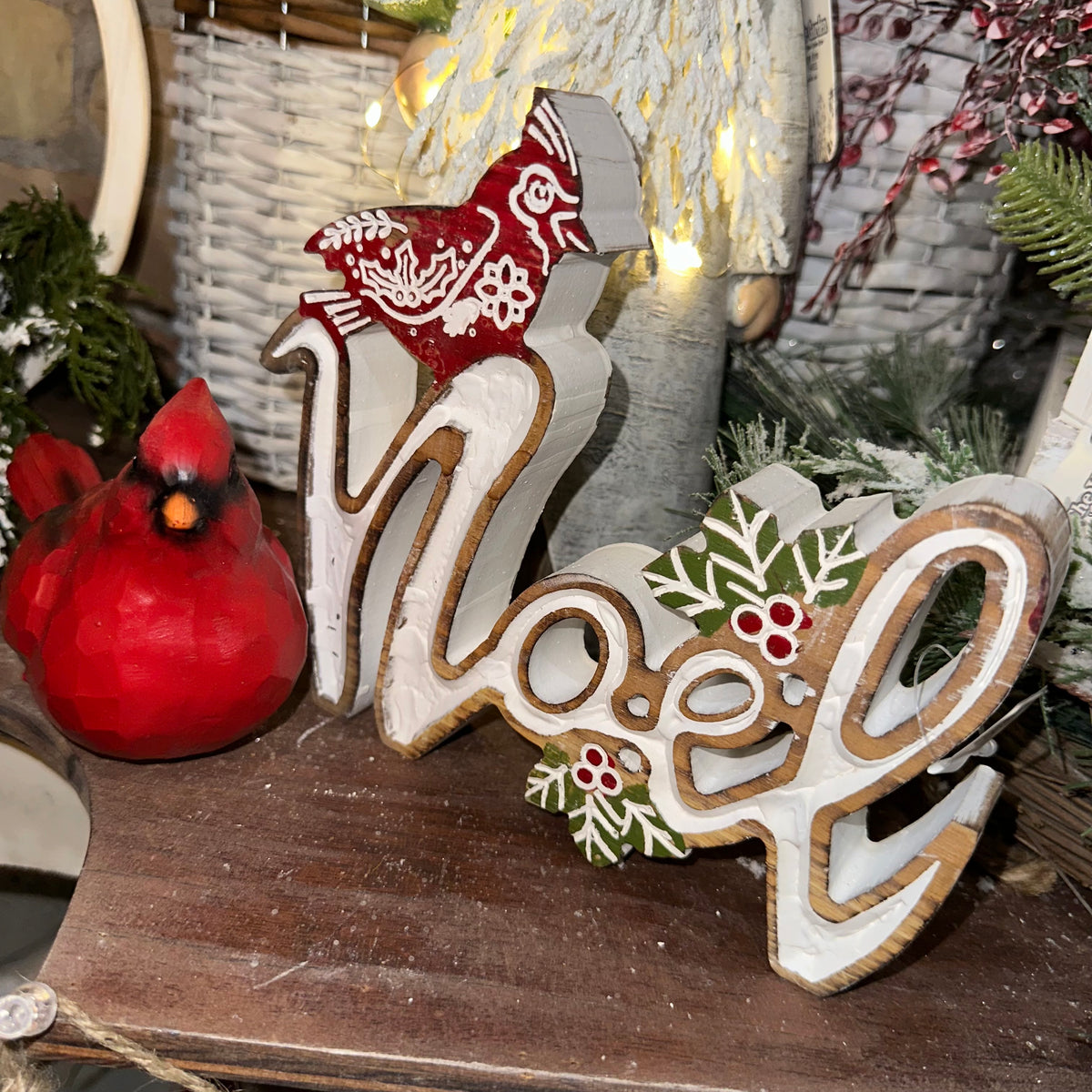 Holiday Sentiment | Noel or Joy | Tabletop Sitter