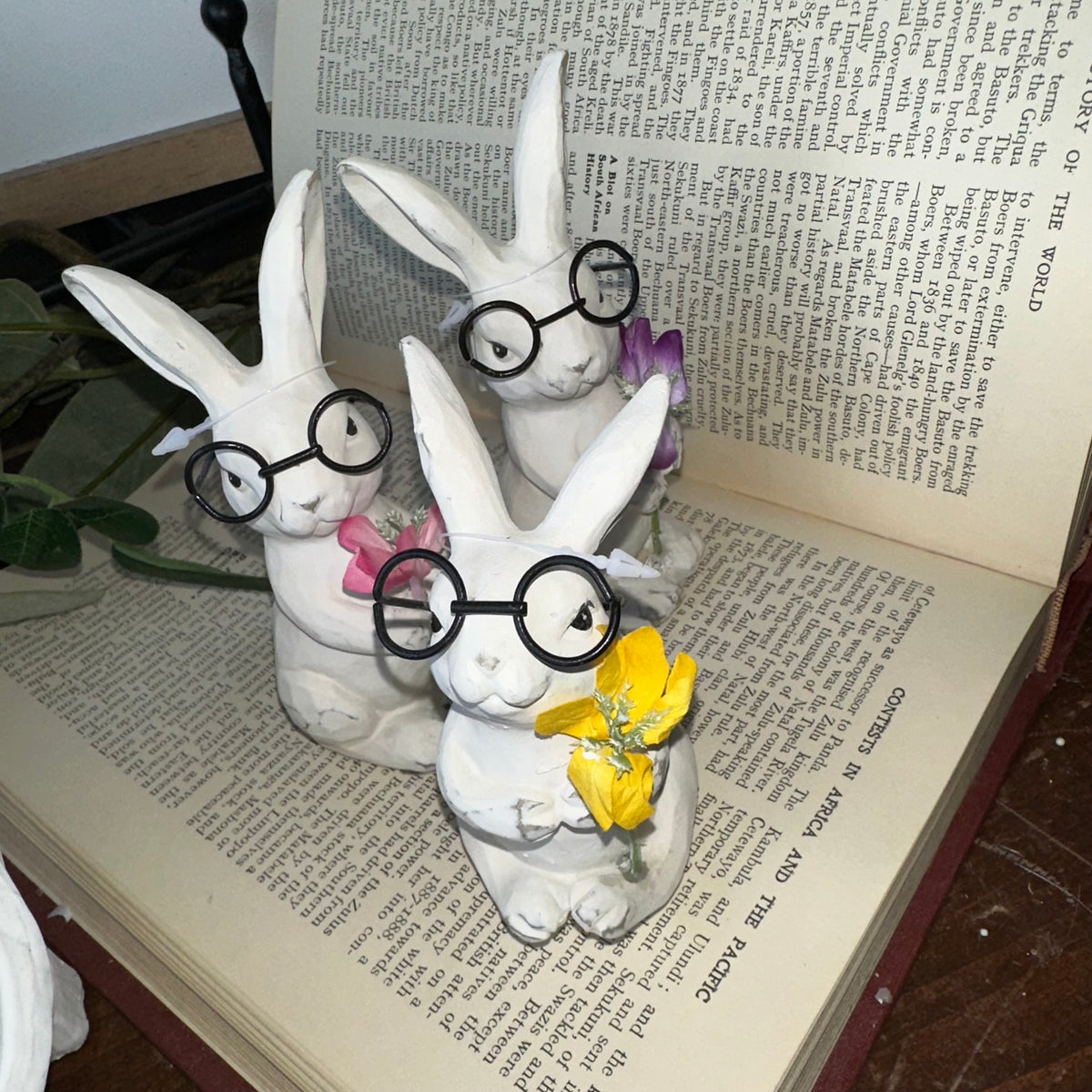 Bunny with Glasses &amp; Flower | 5&quot;