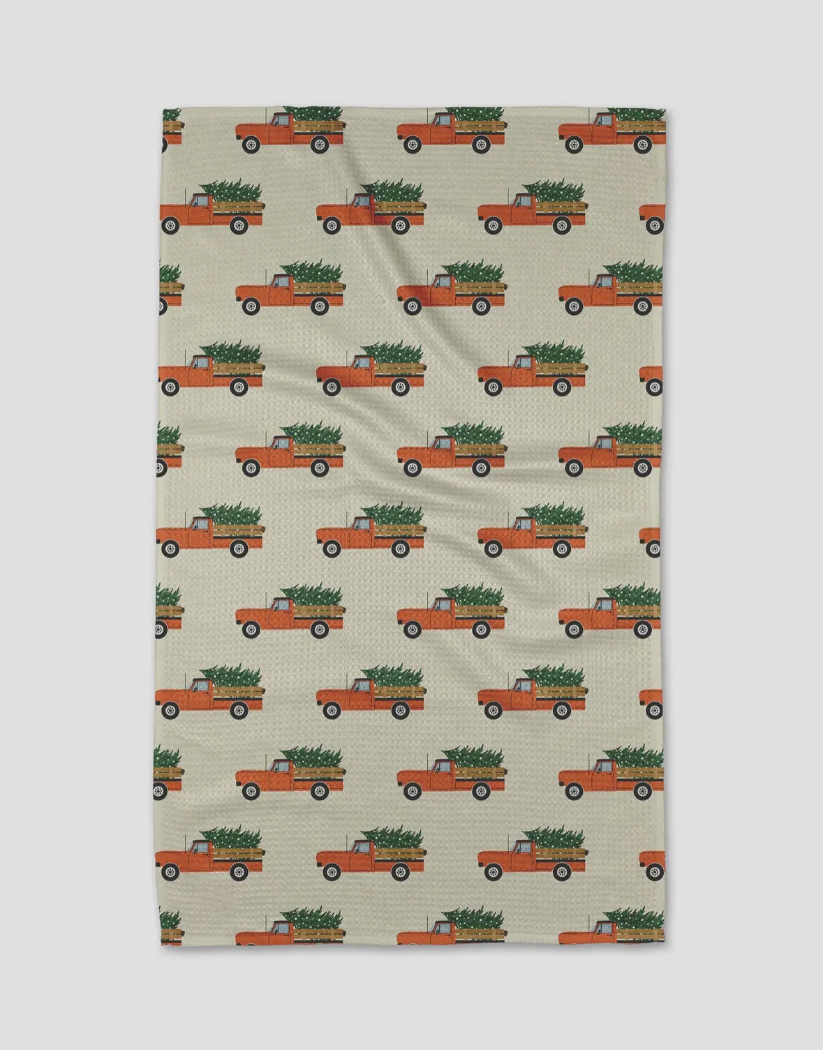 Geometry Kitchen Tea Towel | Christmas Red Truck Ride