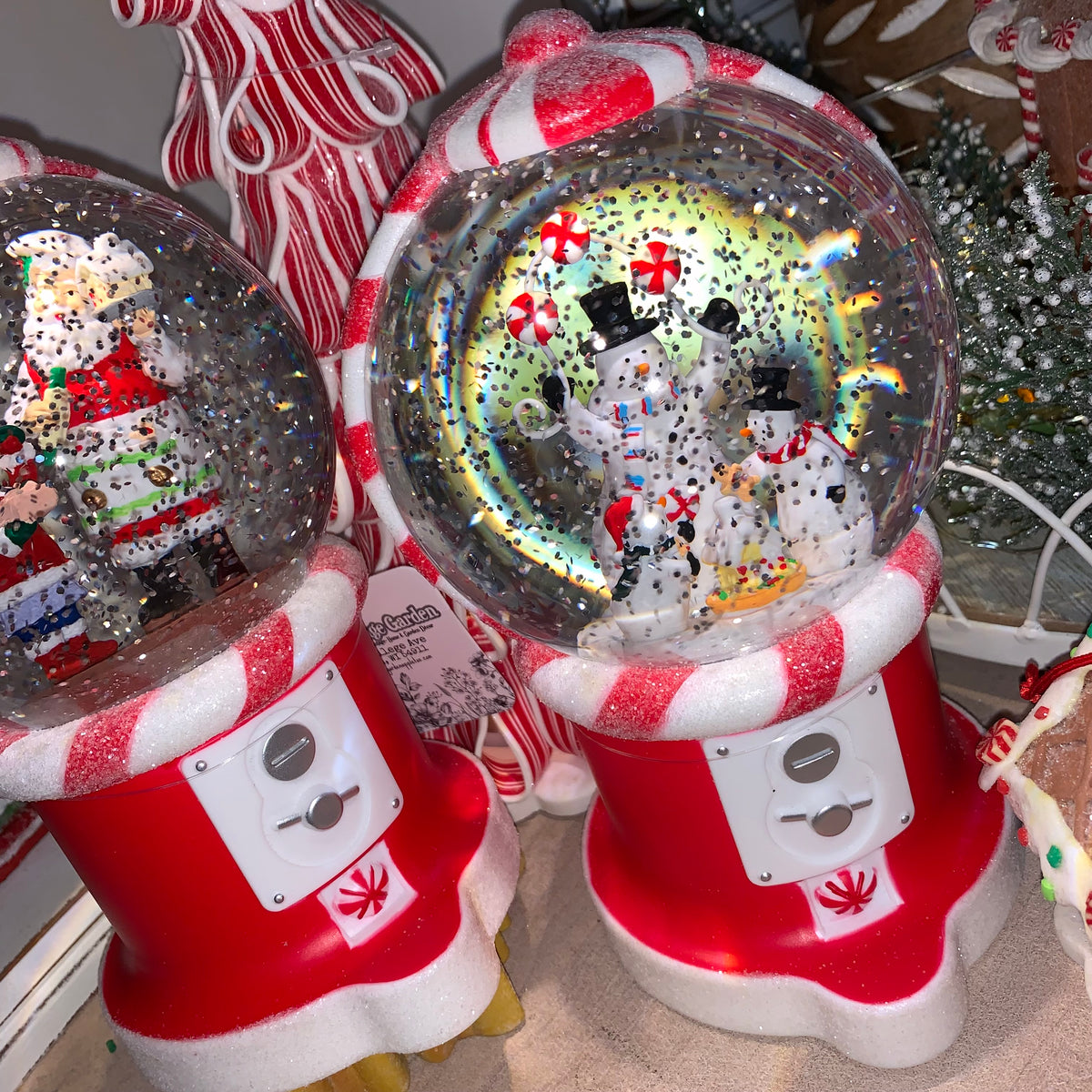 Santa&#39;s Workshop Spinning Snow Globe | Battery Operated