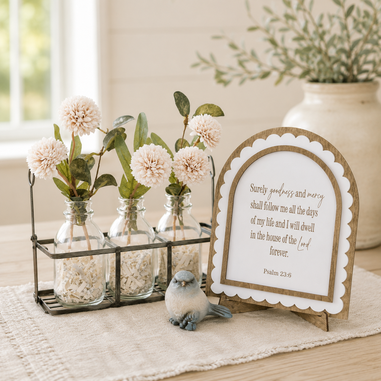 Psalm 23:6 Arch Sign | Surely Goodness and Mercy Christian Gift