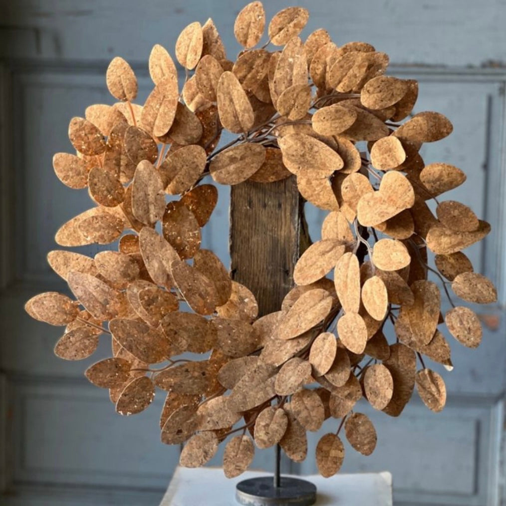 Rustic Brown Leaf Candle Ring | 15”