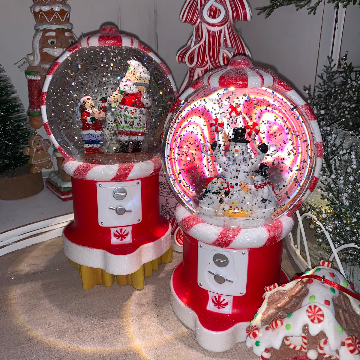 Santa&#39;s Workshop Spinning Snow Globe | Battery Operated