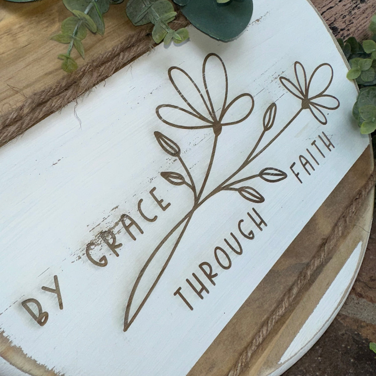 By Grace, Through Faith | Handmade Wood Sign