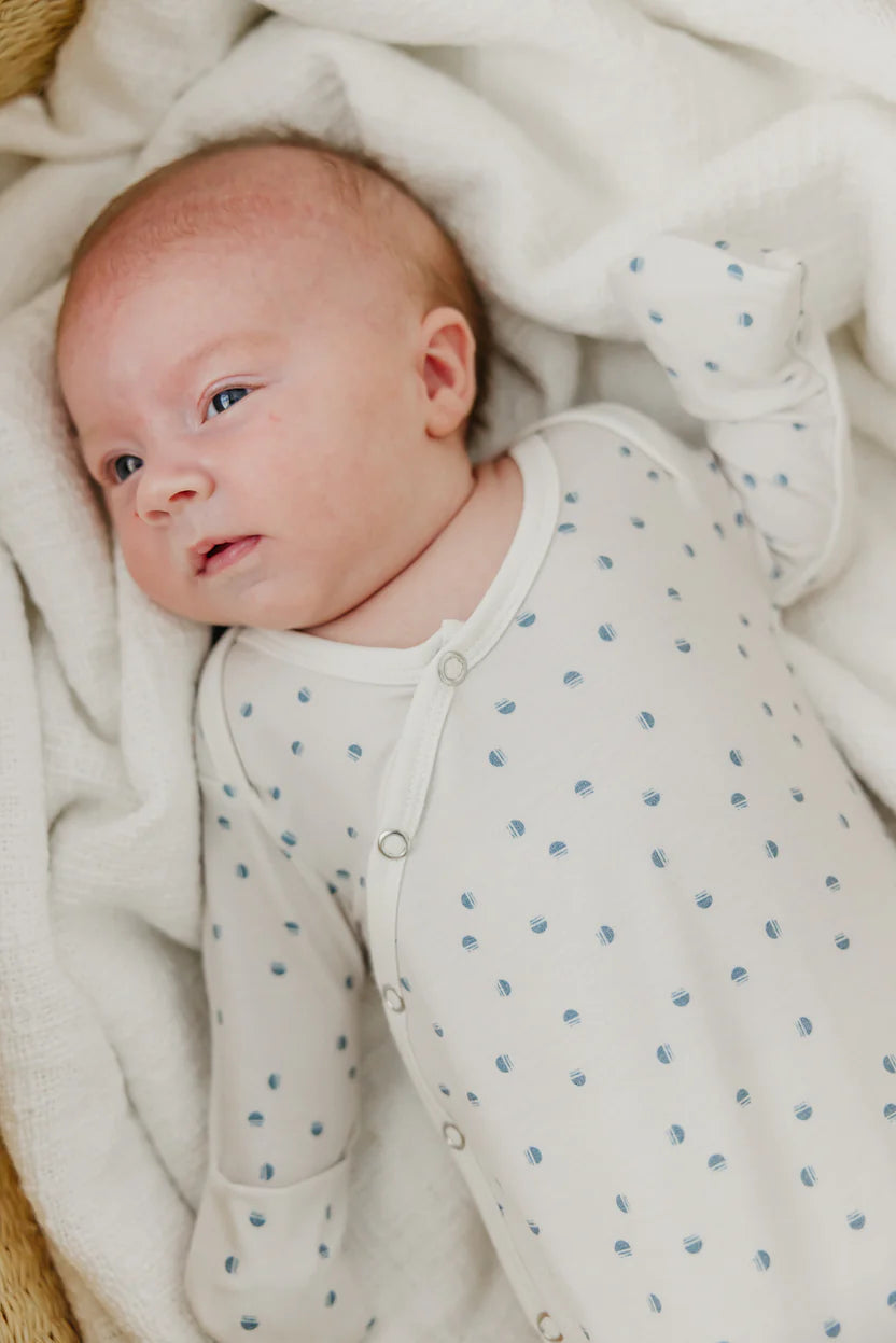 Haze Dots | Knotted Baby Gown | Copper Pearl