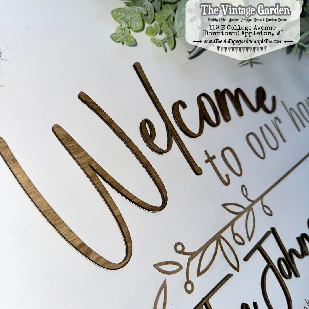 Family & Established Date Sign with Greens | Custom Sign
