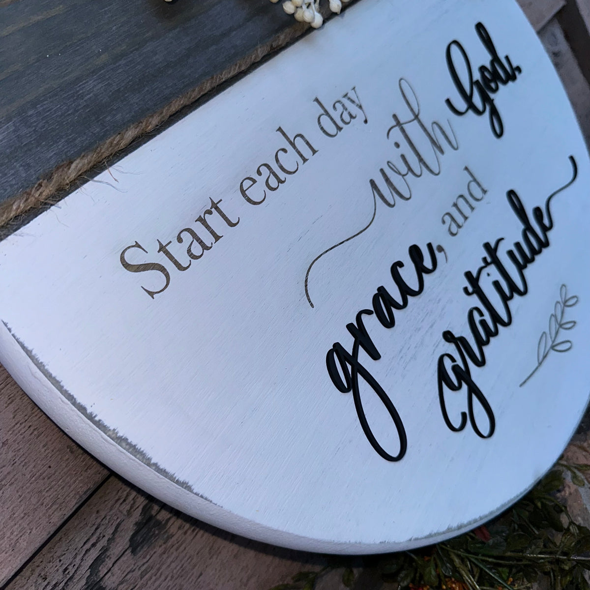 God, Grace &amp; Gratitude | 18&quot; Handmade Sign