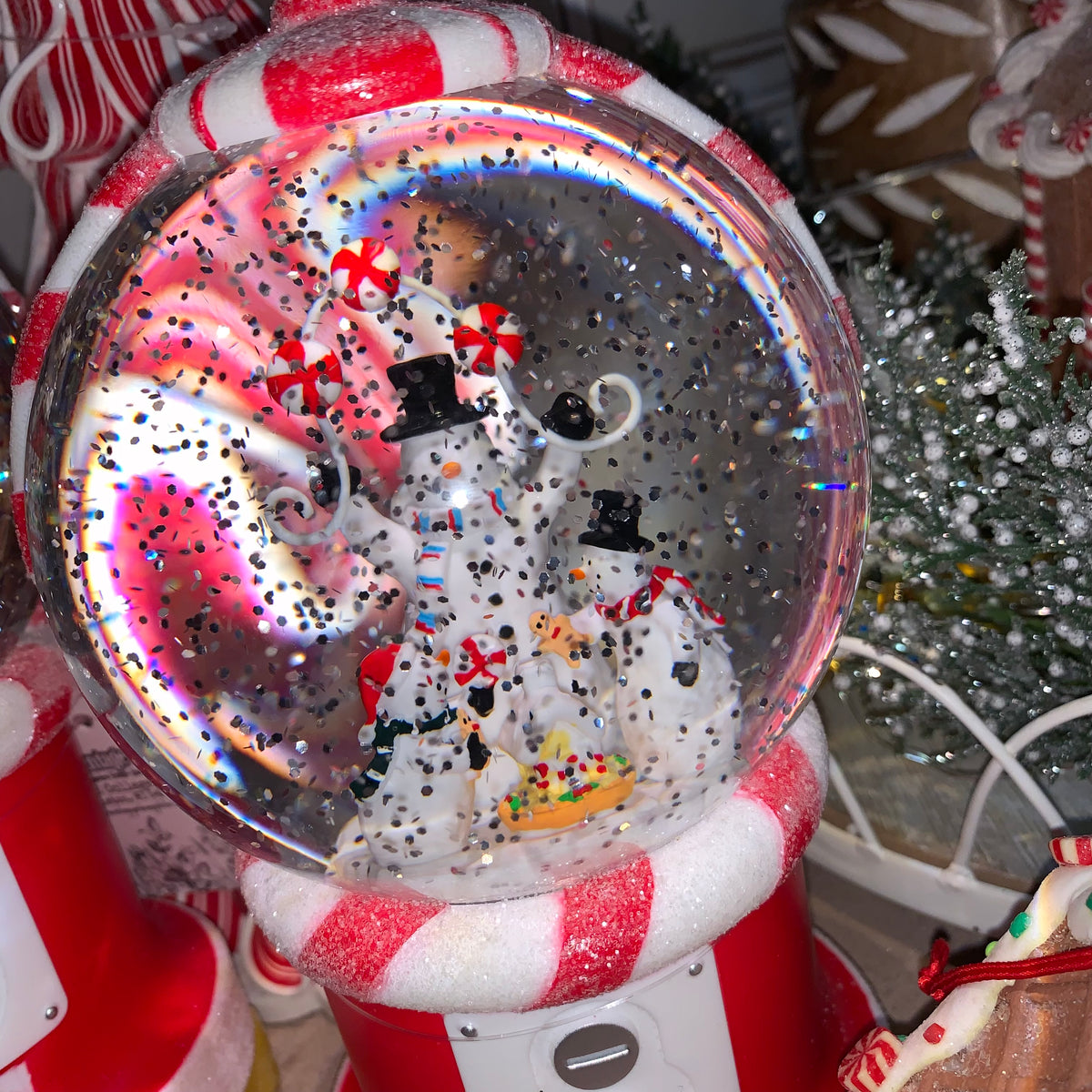 Santa&#39;s Workshop Spinning Snow Globe | Battery Operated