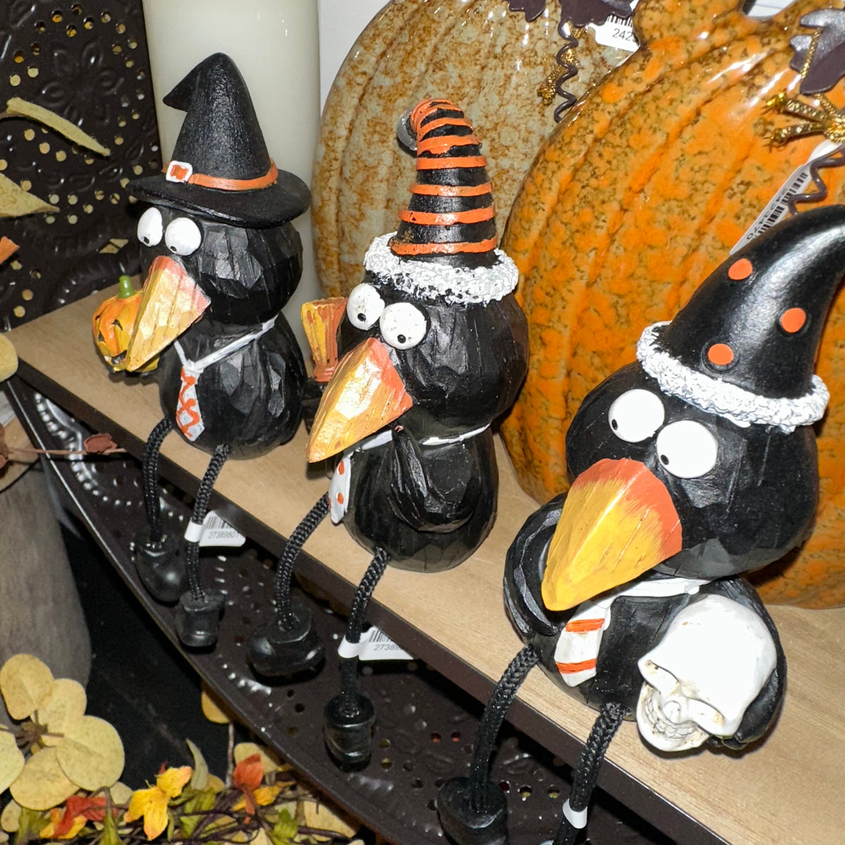 Halloween Crow Shelf Sitter