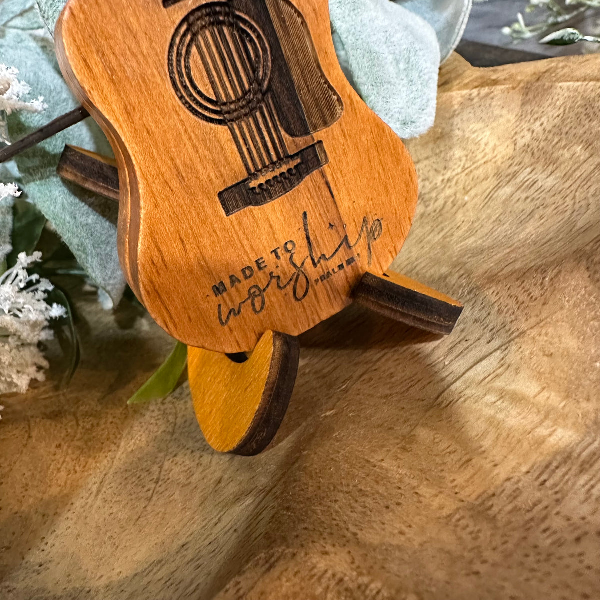 Guitar Pick Holder | Made to Worship | Wood Souvenir