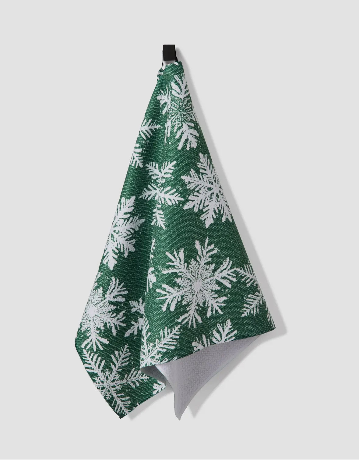 Geometry Kitchen Tea Towel | Snowy Days | Green