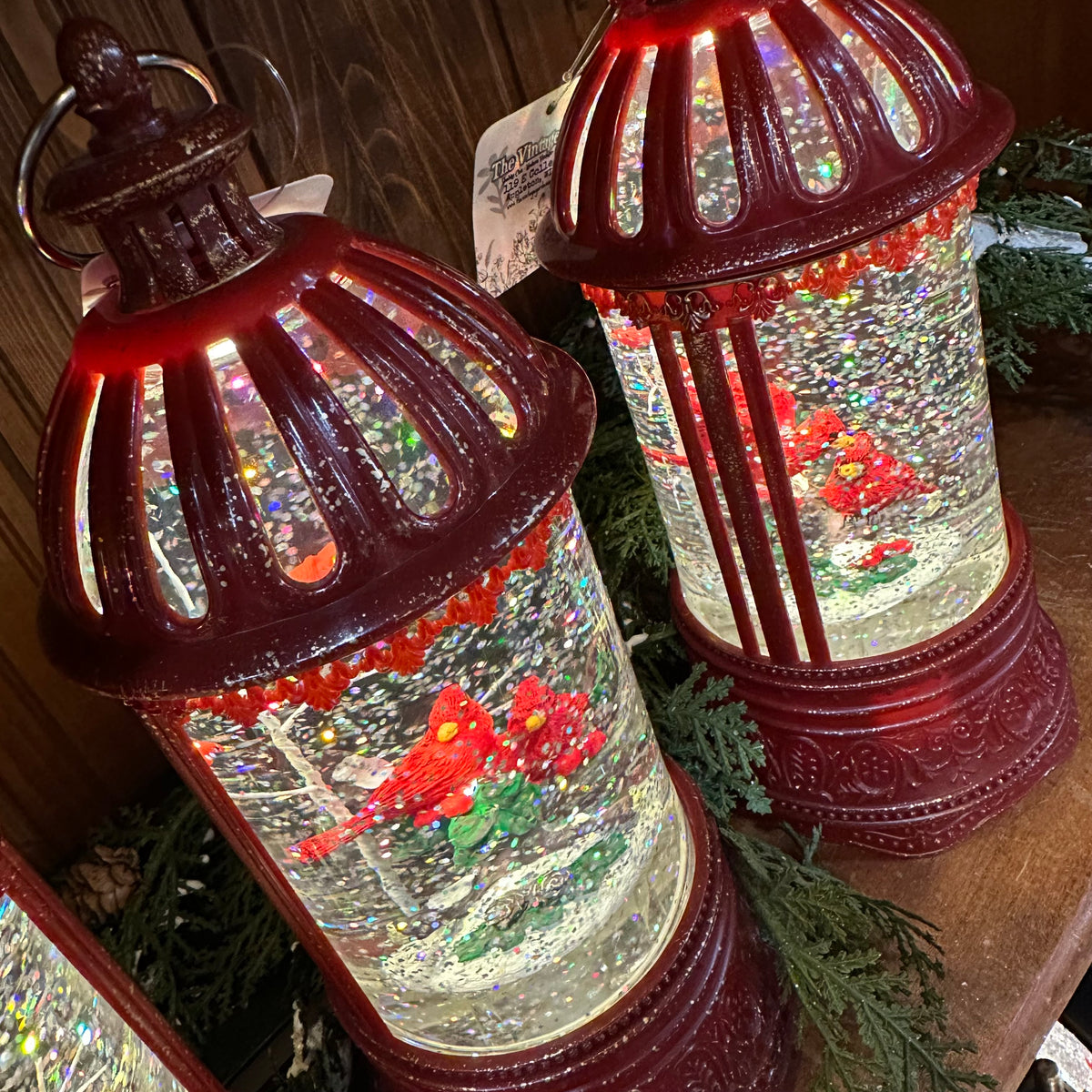 Cardinal Spinning Snow Globe | Battery Operated