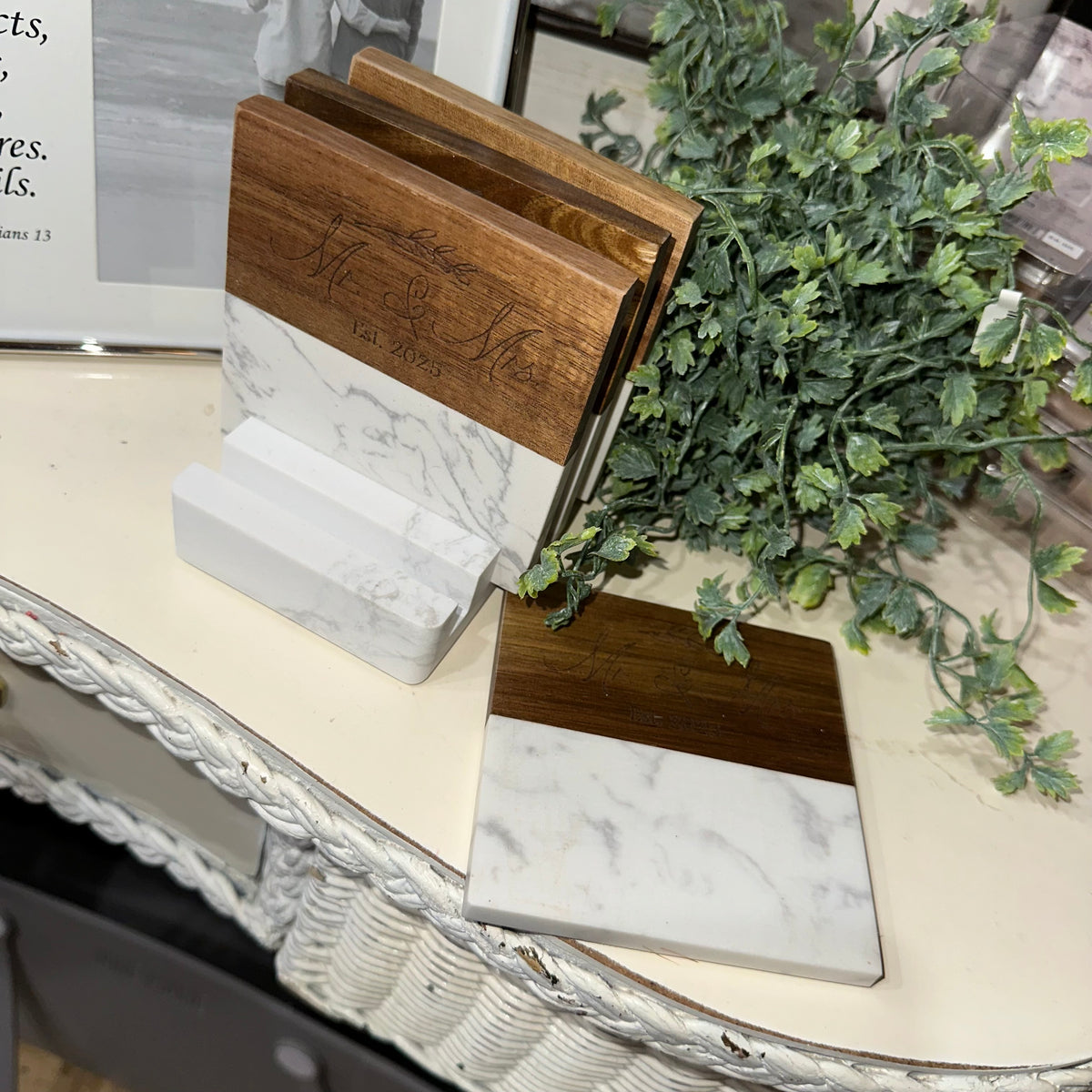 Mr. &amp; Mrs. Est. 2025 | Cutting Board or Coasters