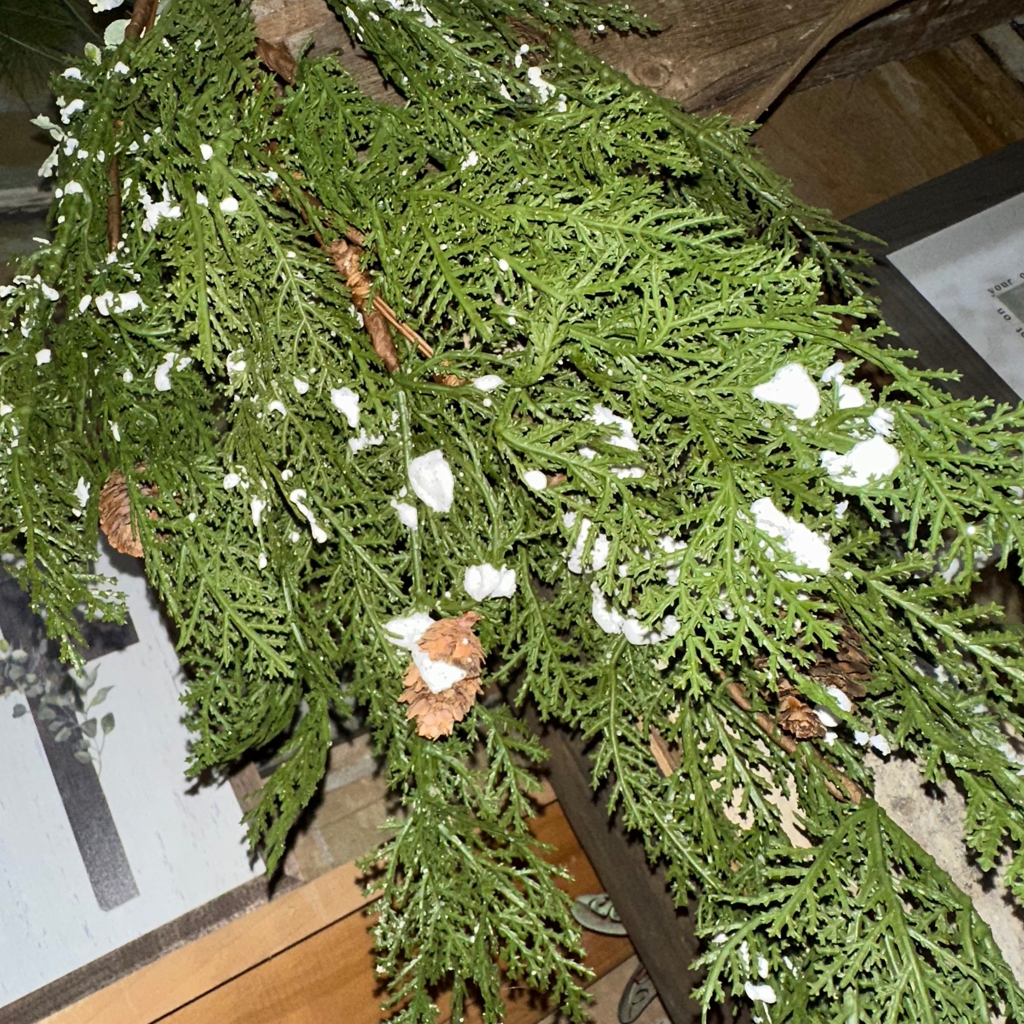 Snowy Cedar Pine Draping Swag | Soft Touch