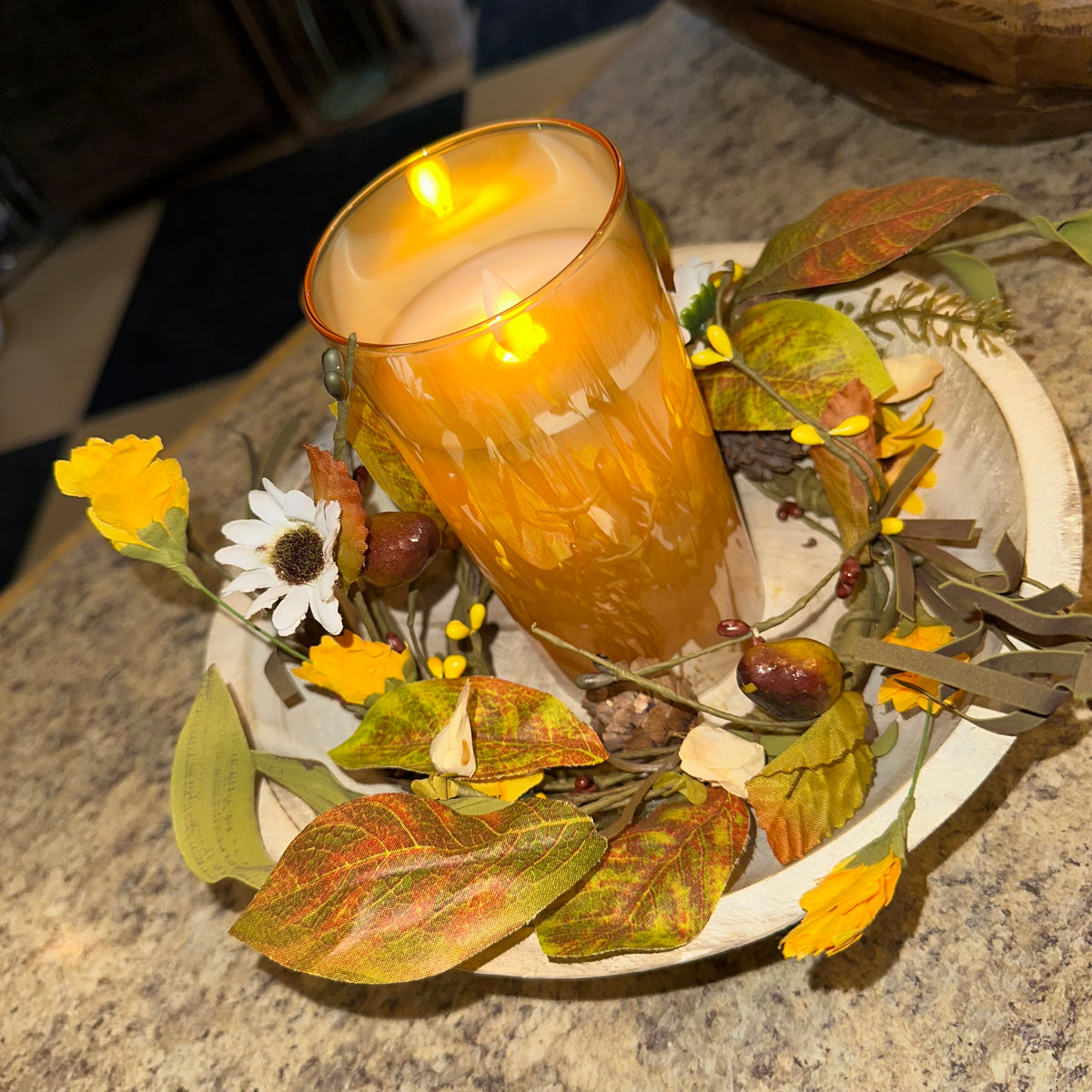 Autumn Aster Candle Ring | 12-18&quot;
