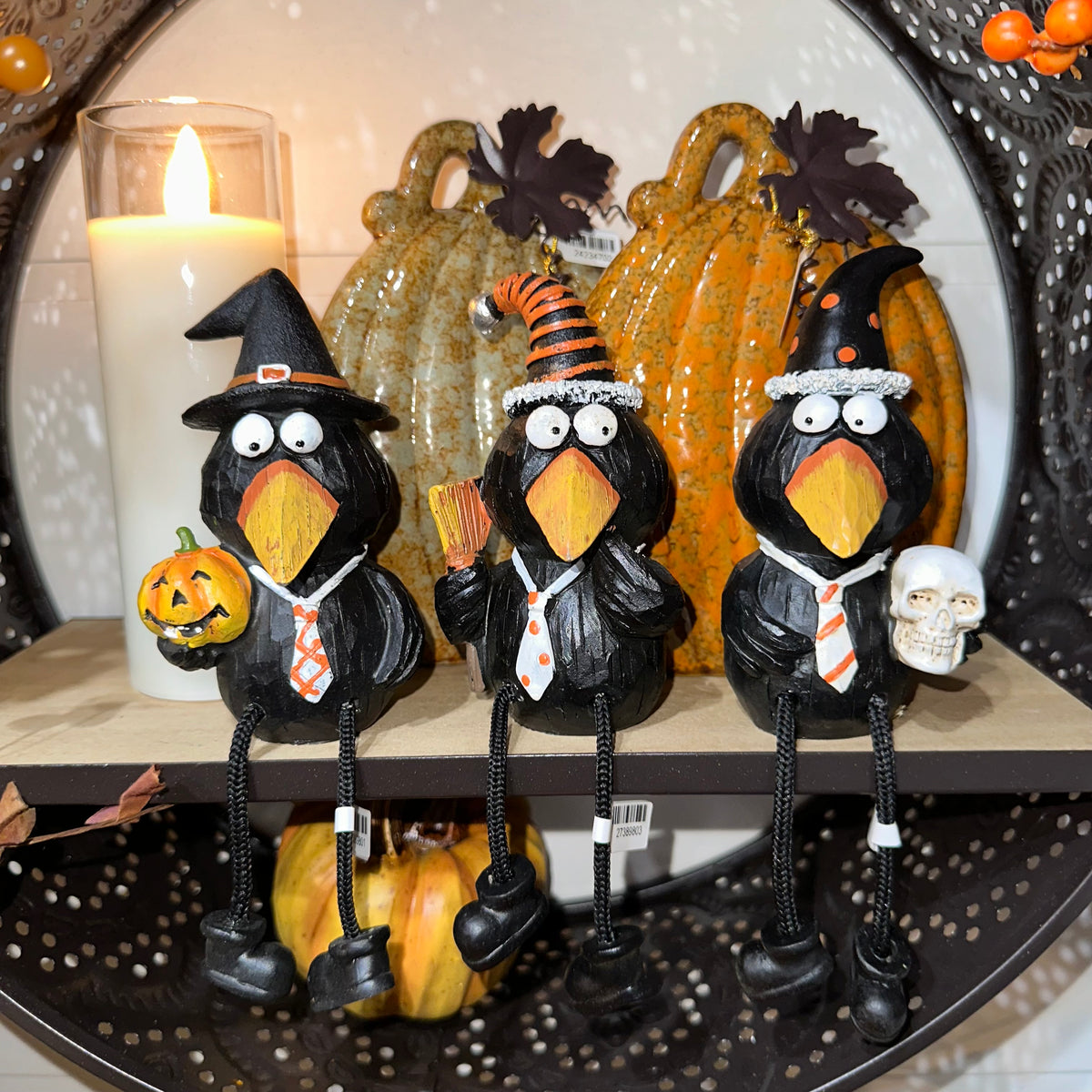 Halloween Crow Shelf Sitter