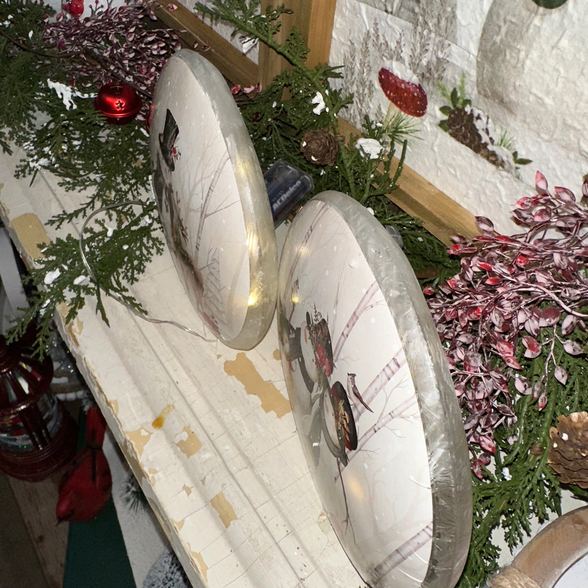 Frosted Snowman Luminary | Battery Operated