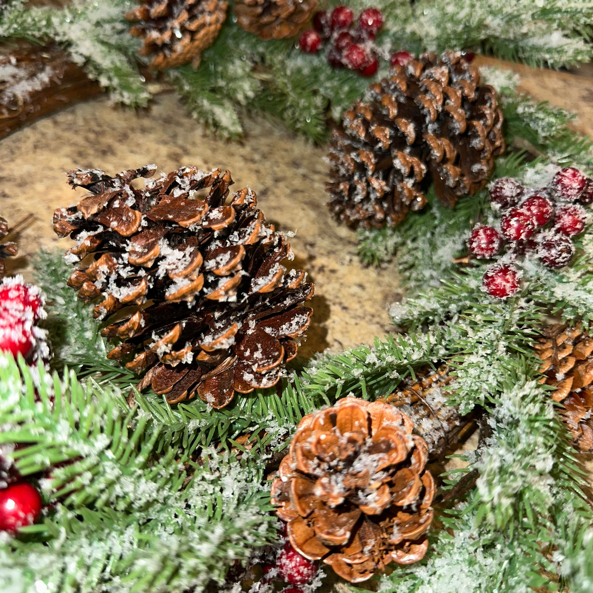 Snowy Pine &amp; Berry Wreath | 24&quot;