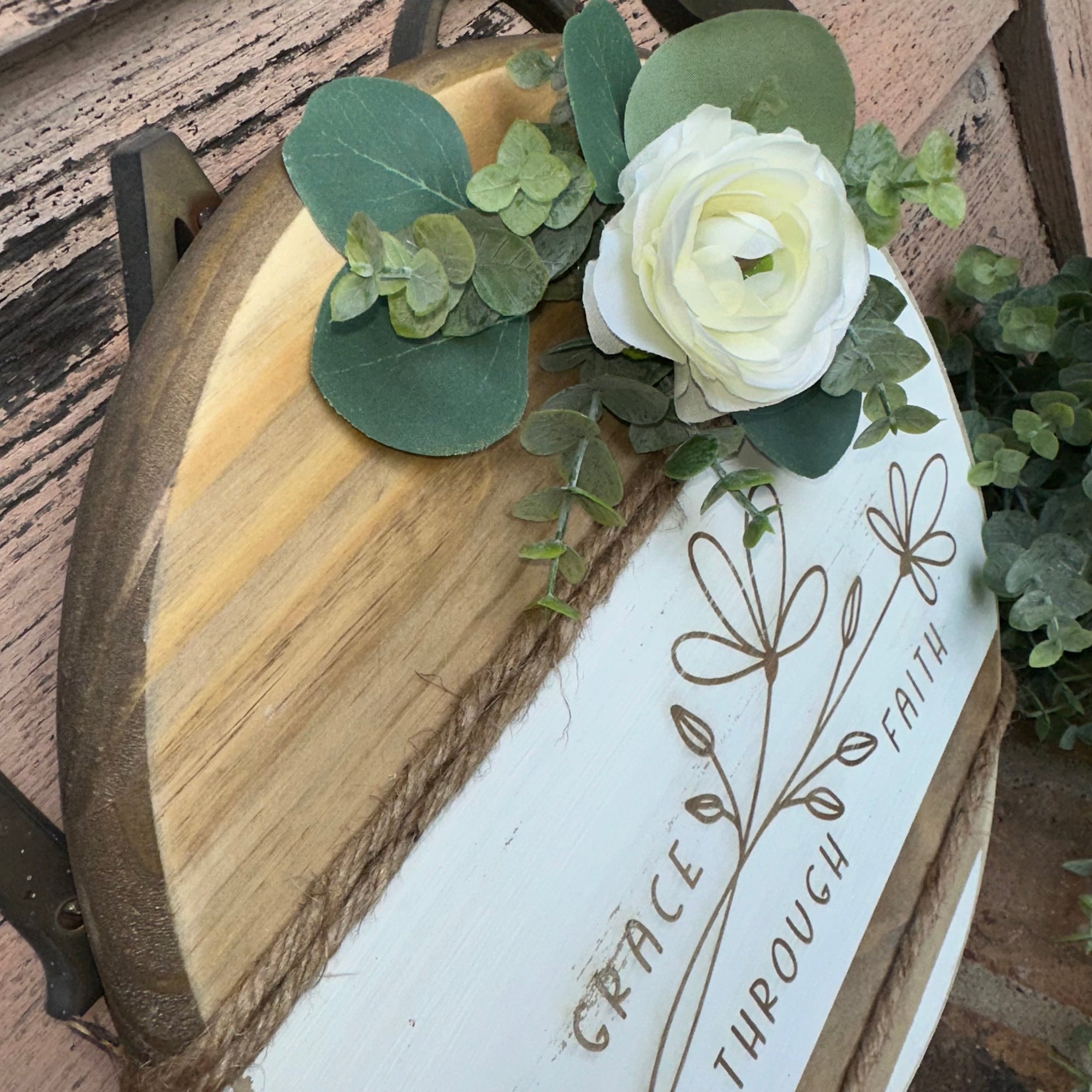 By Grace, Through Faith | Handmade Wood Sign