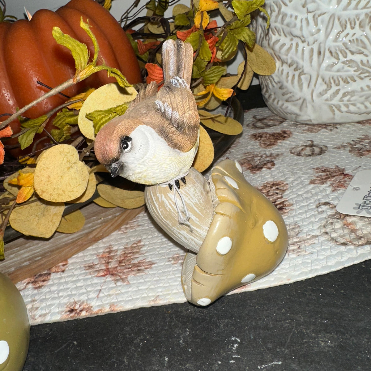 Harvest Bird on Mushroom