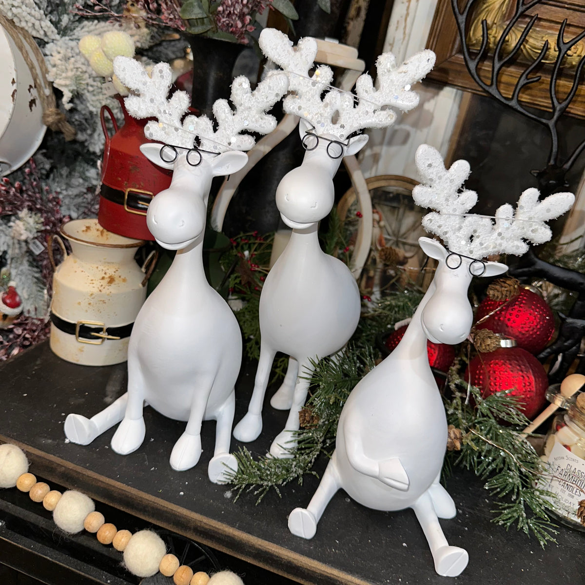 Winter Moose with Glasses