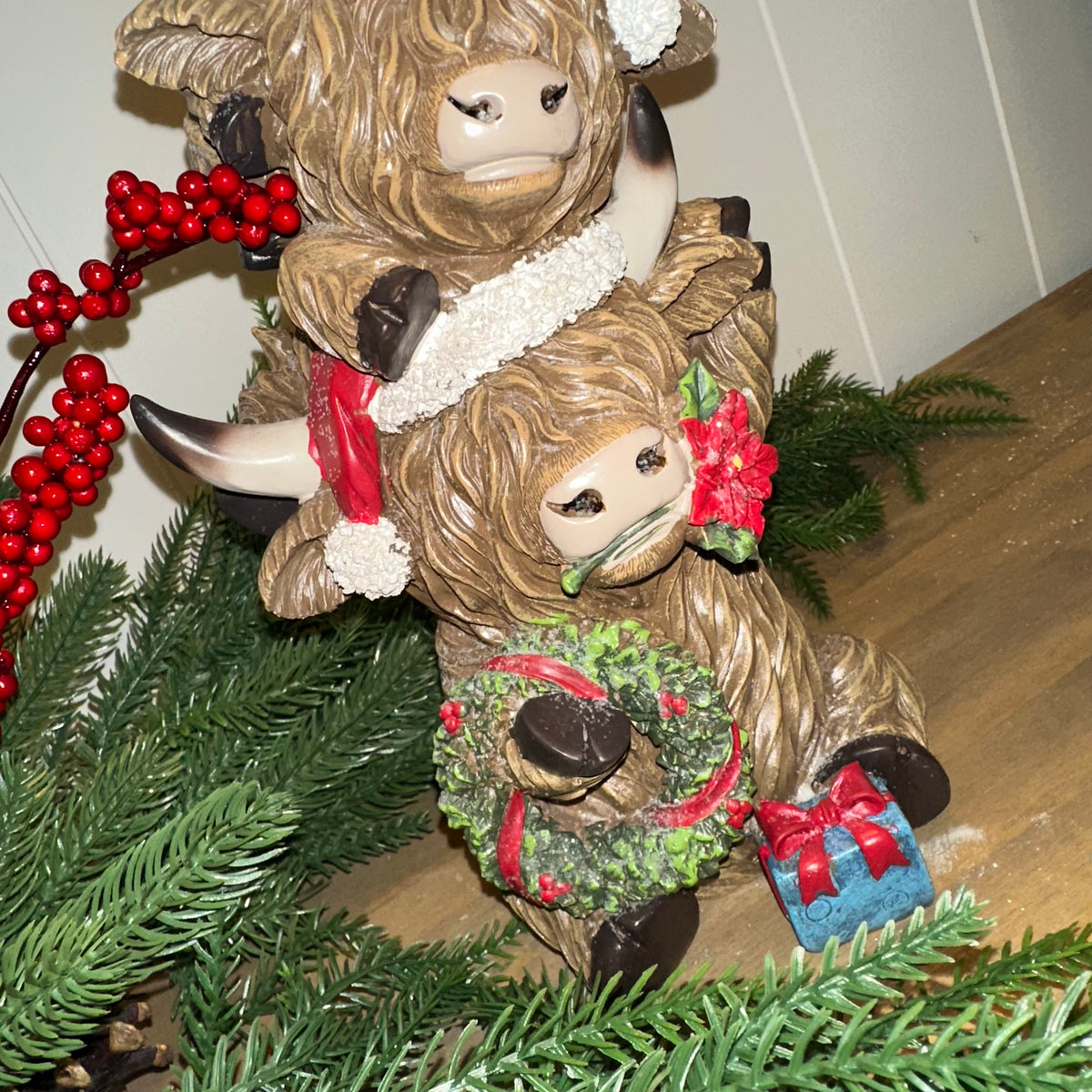 Merry Christmas Highland Cow Stack