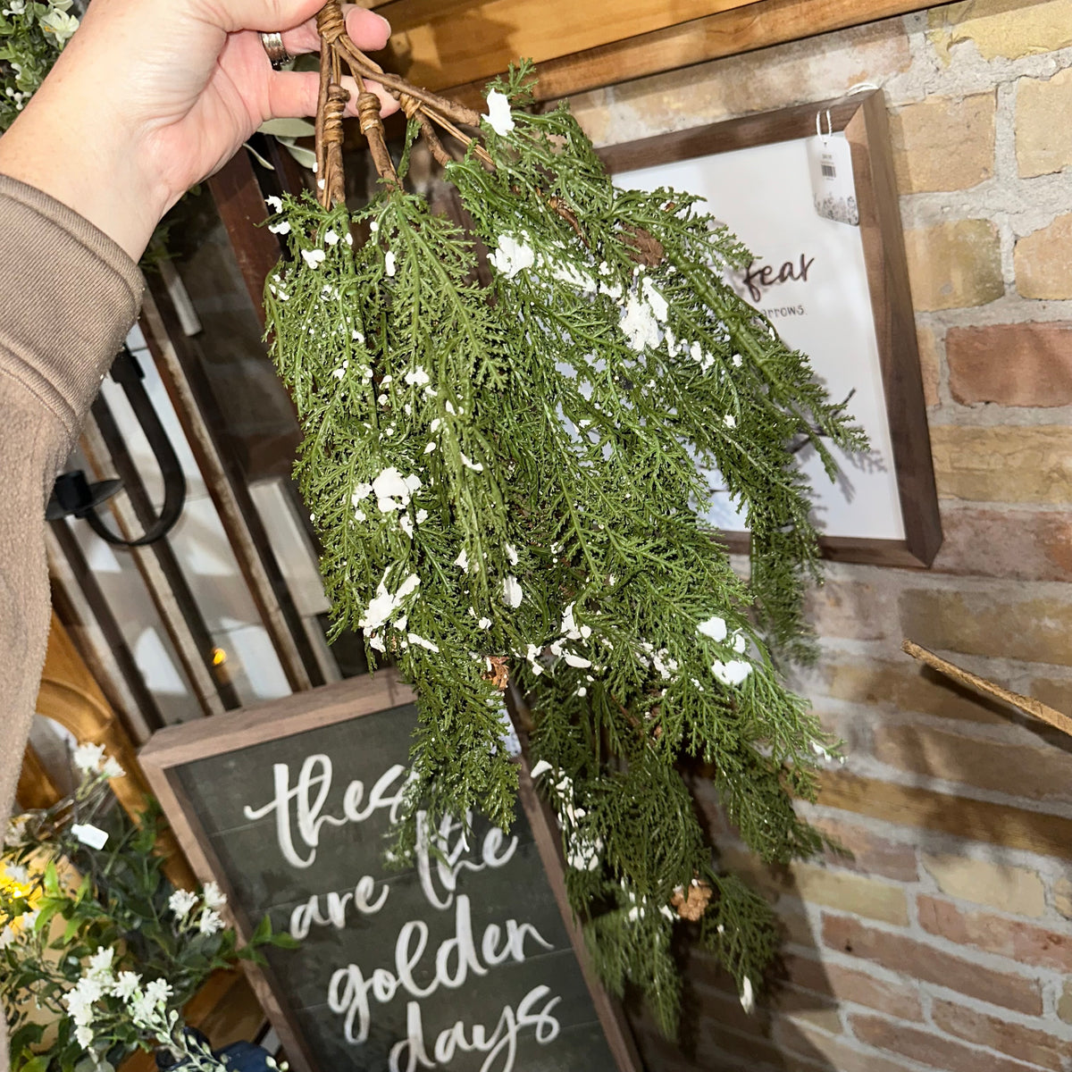 Snowy Cedar Pine Draping Swag | Soft Touch