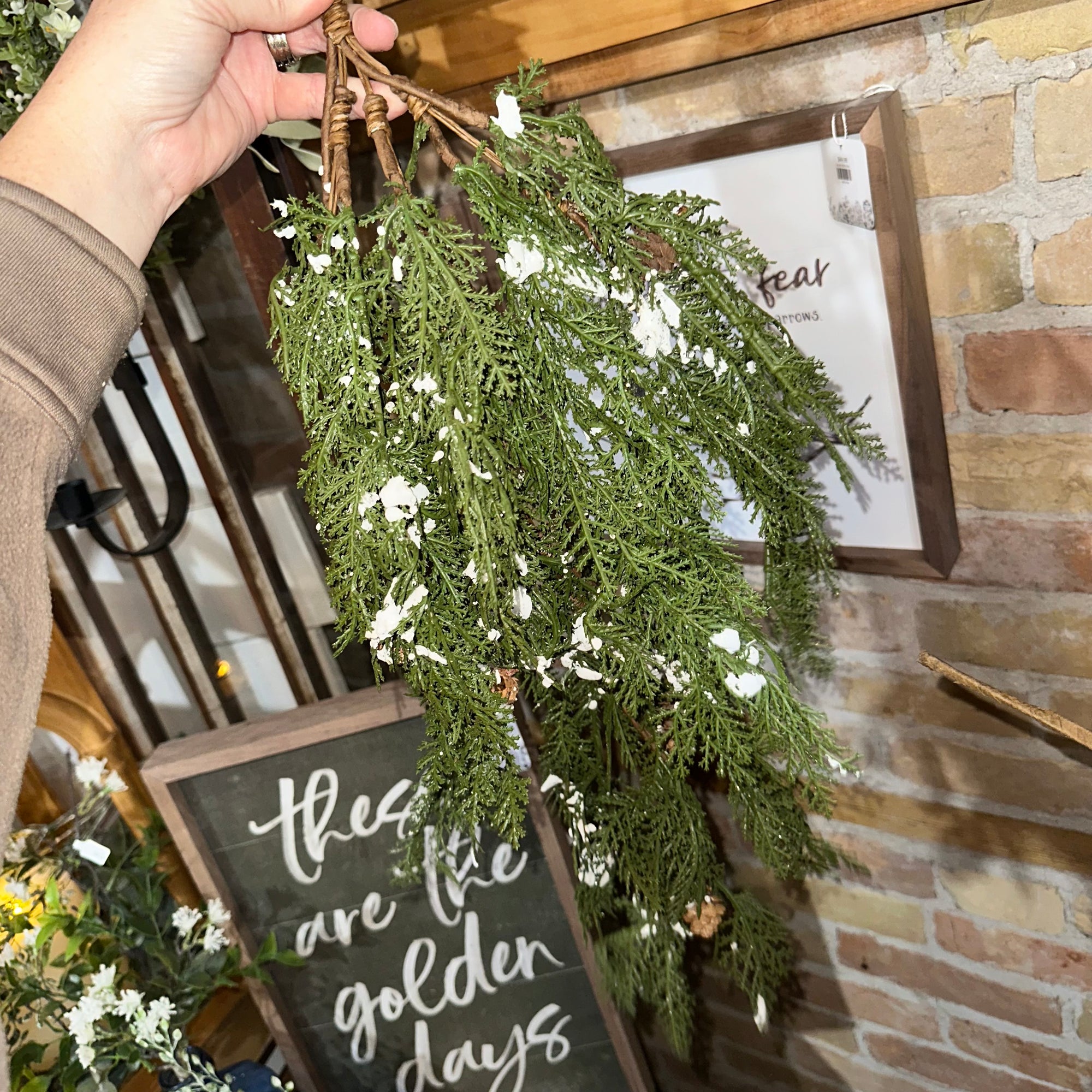 Snowy Cedar Pine Draping Swag | Soft Touch