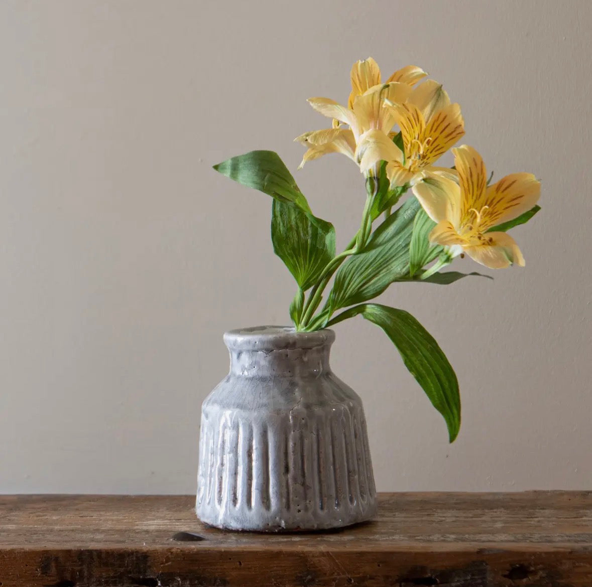 Glazed Grey Vase | Terra Cotta