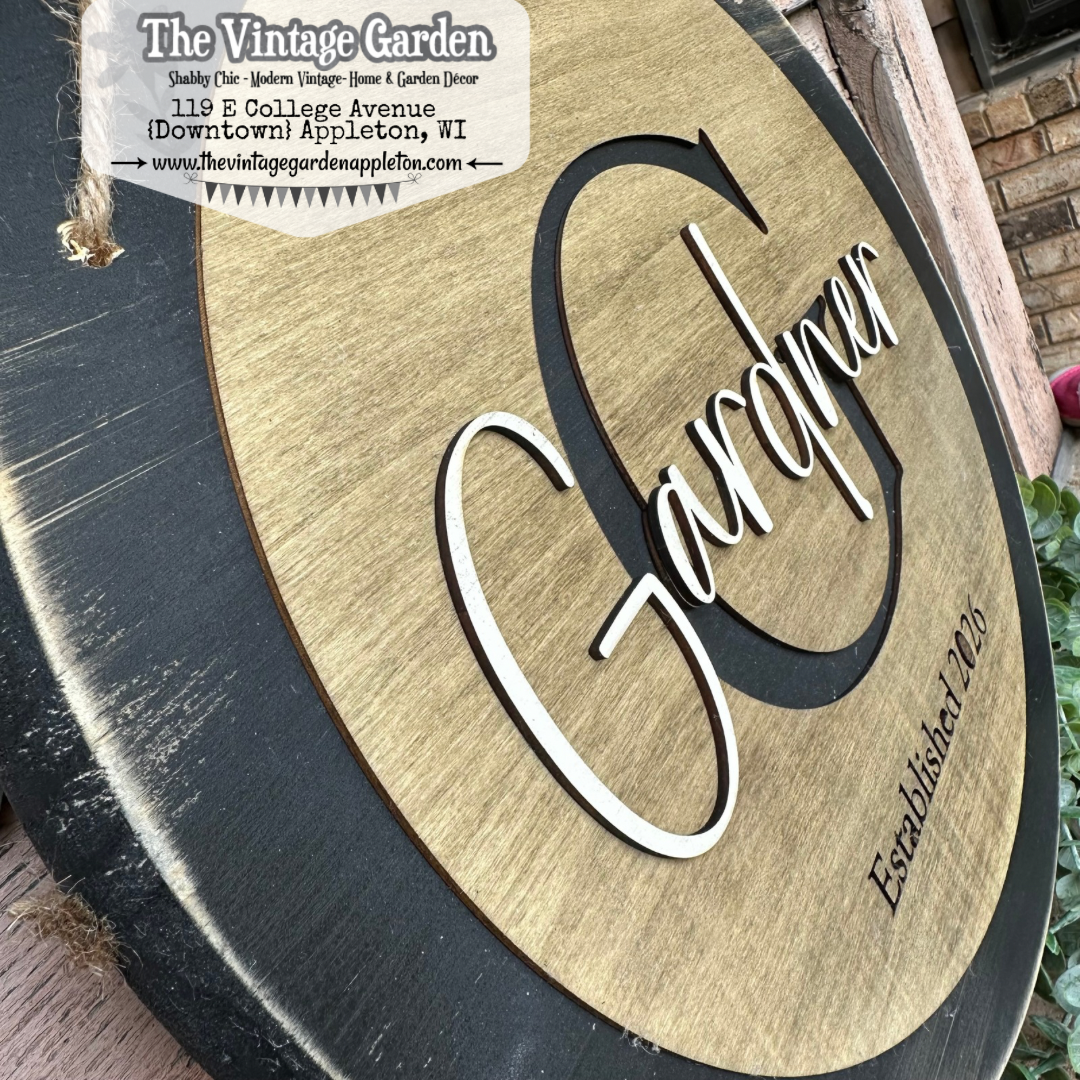 Monogrammed Family & Established Date Sign | Layered Round | Custom Sign