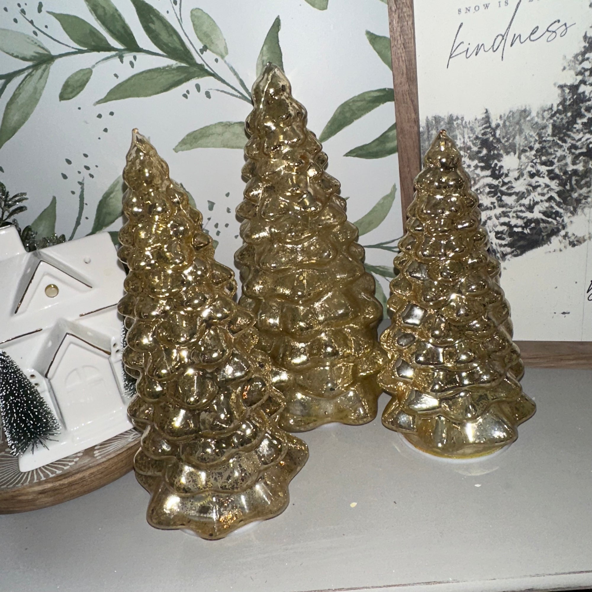 Mercury Glass Lighted Tree | Battery Operated