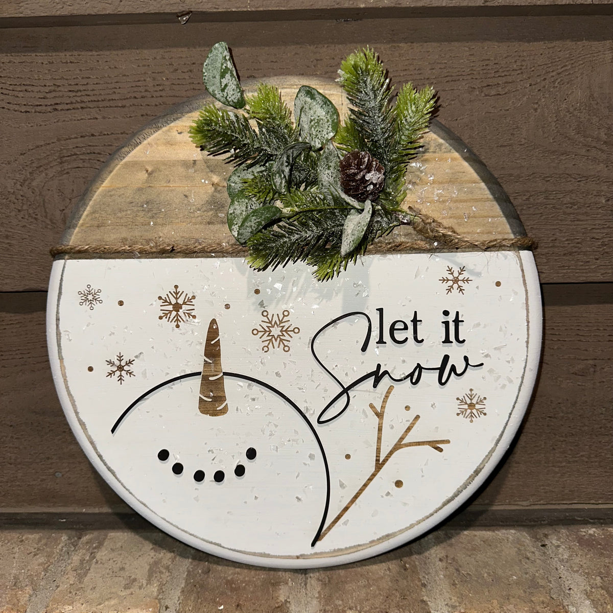 Let It Snow Snowman | 12&quot; Handmade Sign
