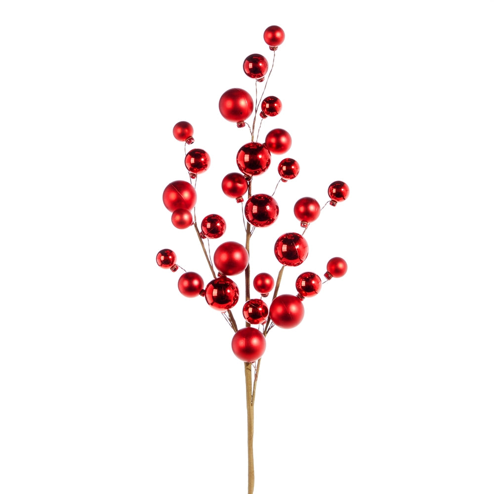 Red Ball Ornament Spray | 31&quot;