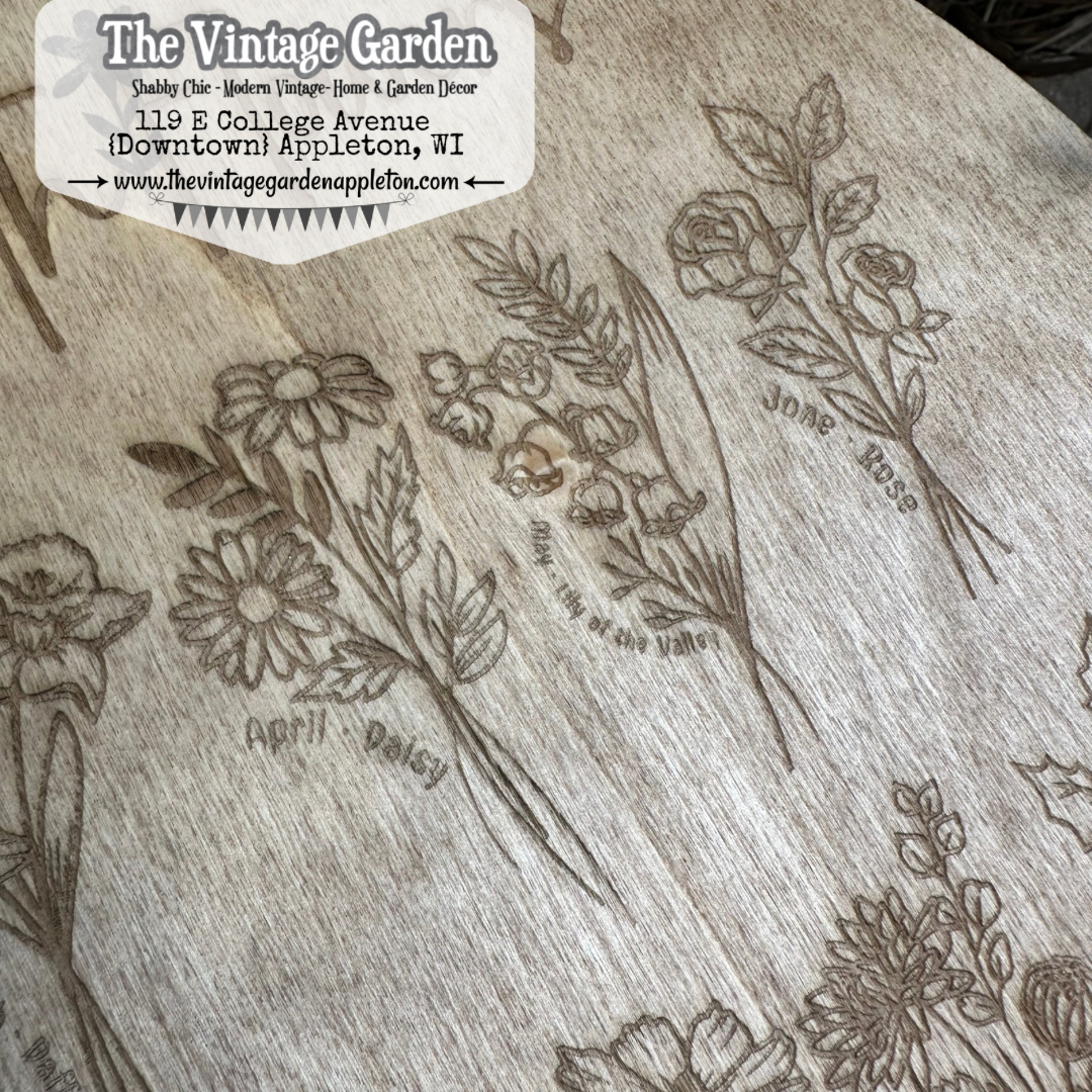 Birthflower Garden | Custom Wood Tray