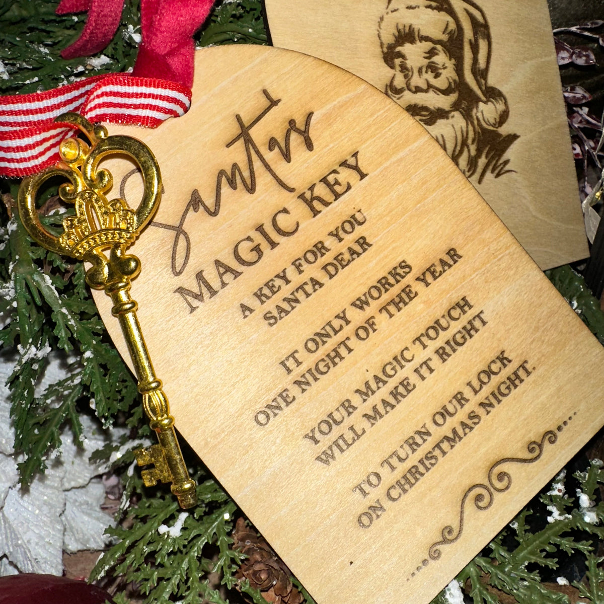 Santa&#39;s Magic Key | Engraved Wood Keepsake