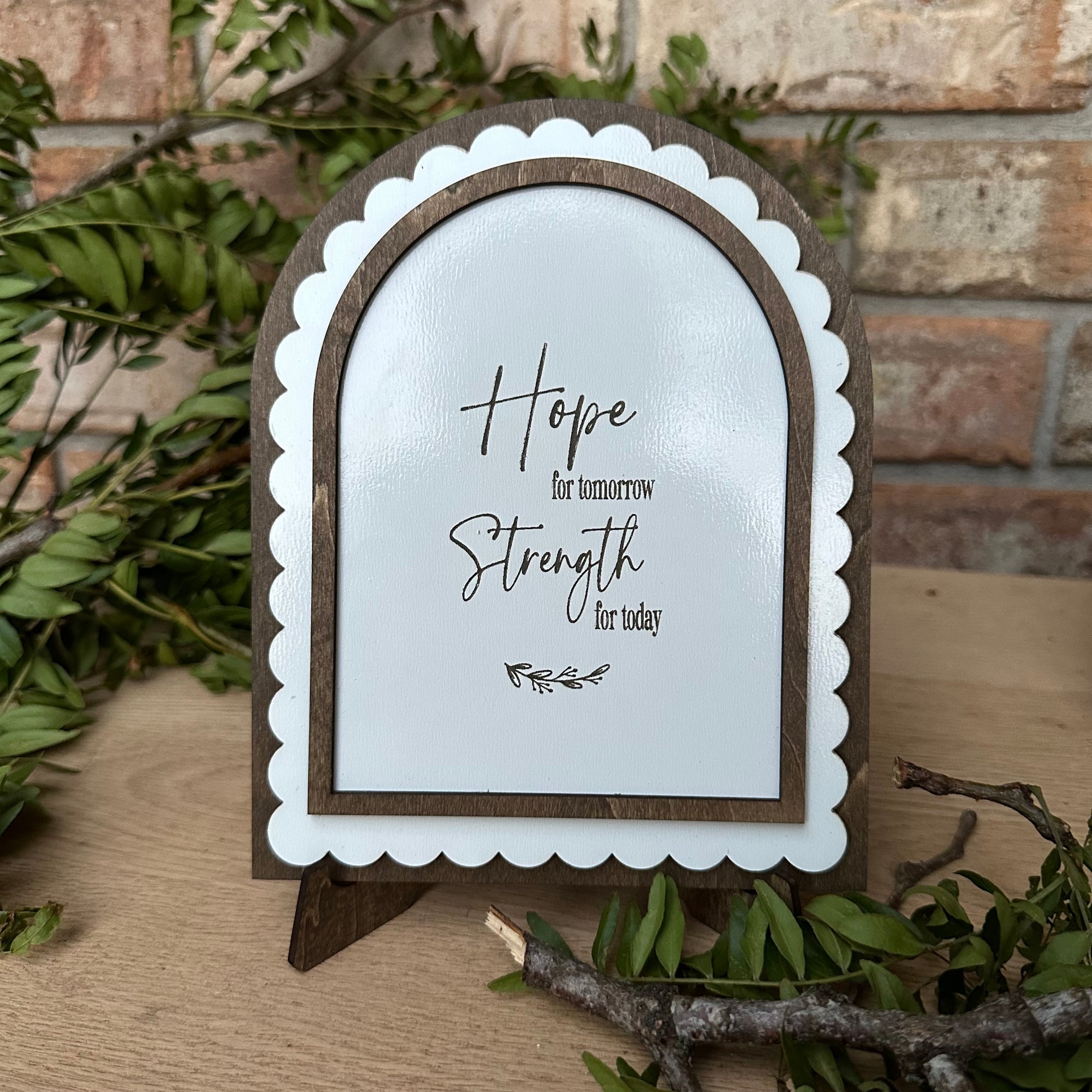 Hope for Tomorrow, Strength for Today | Scalloped Arch Sign