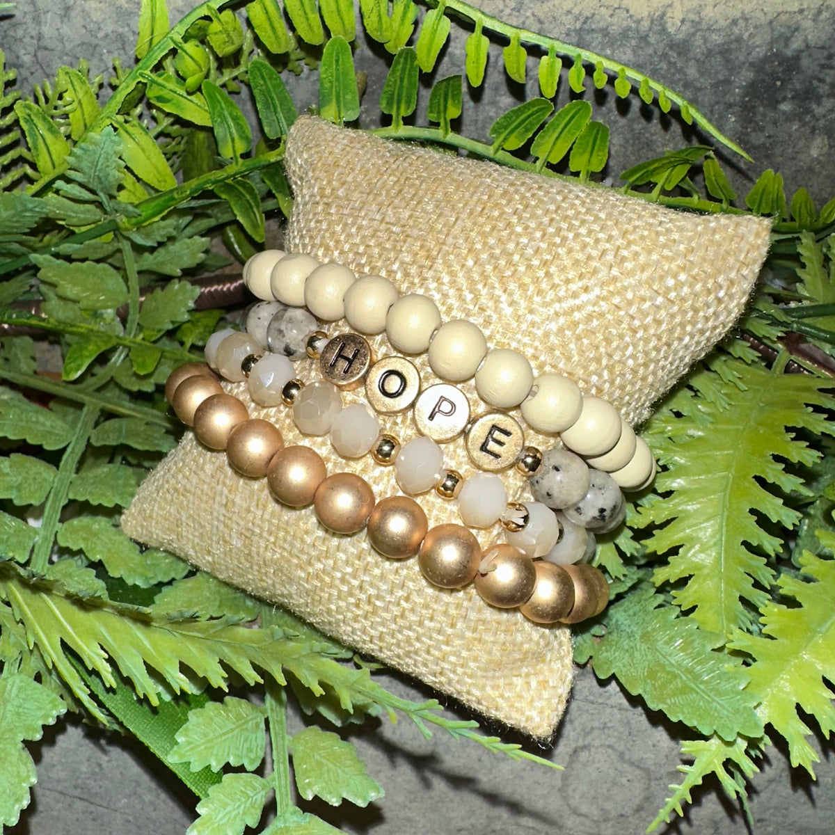 Hope | Bead Stack Bracelet | Gold