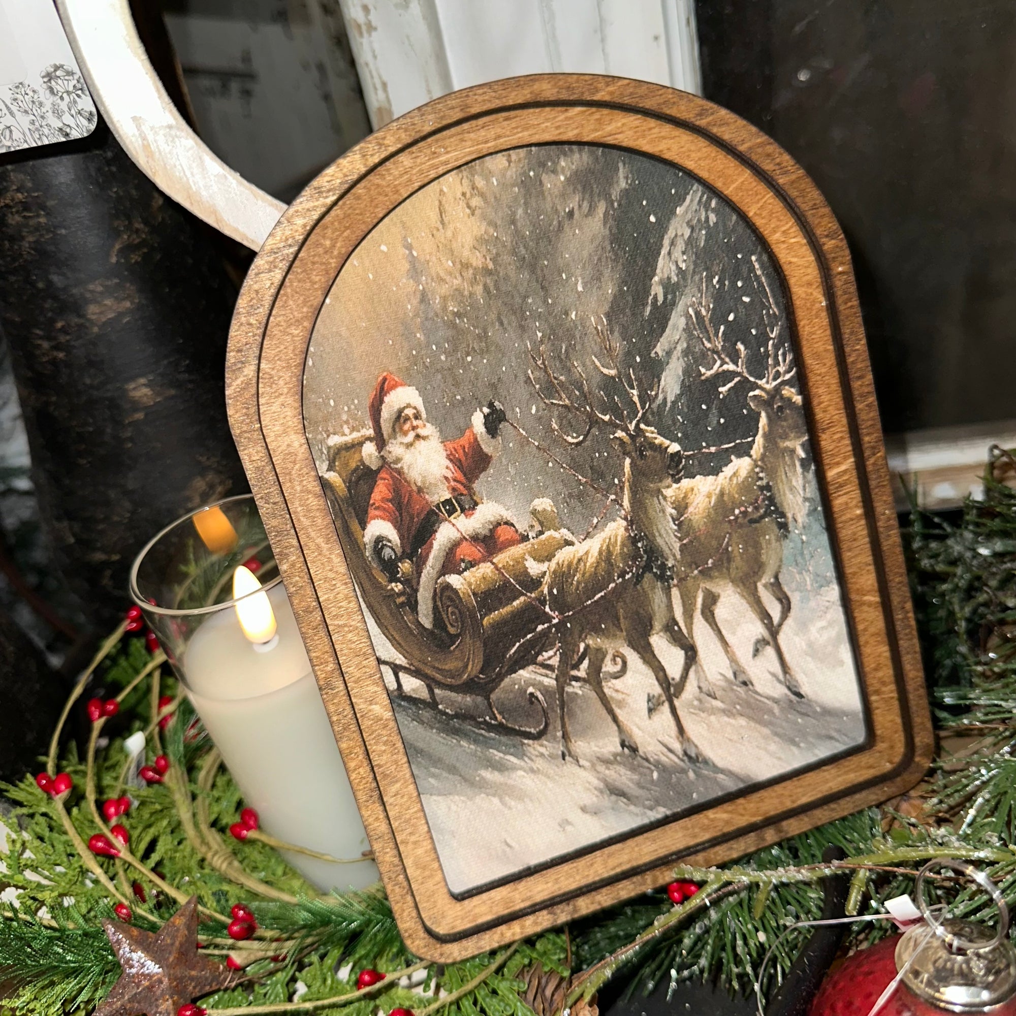 Santa Sleigh | Arched Art