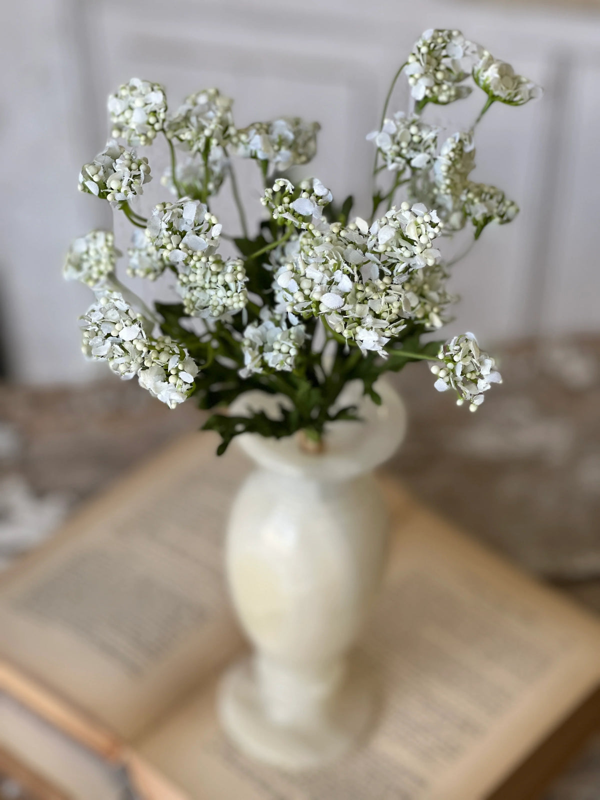 Lacey Flower Bush | Cream | 13&quot;