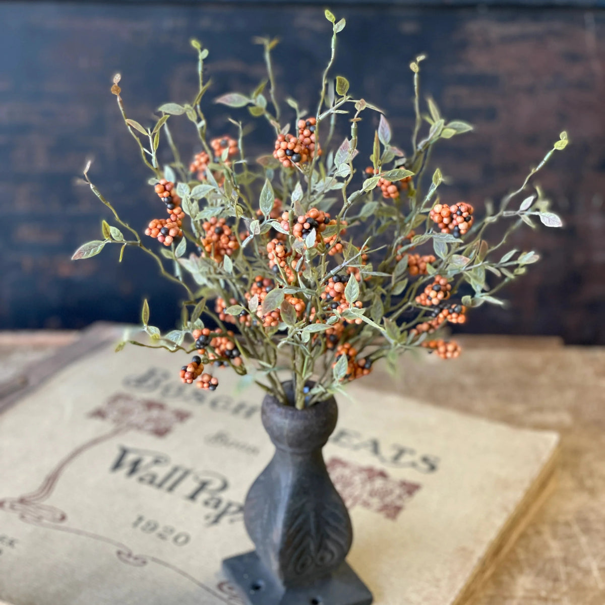 Autumn Berry Bush | Orange | 13&quot;