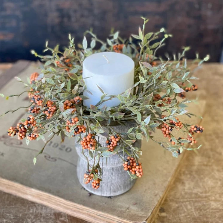 Autumn Berry Candle Ring | 11&quot;