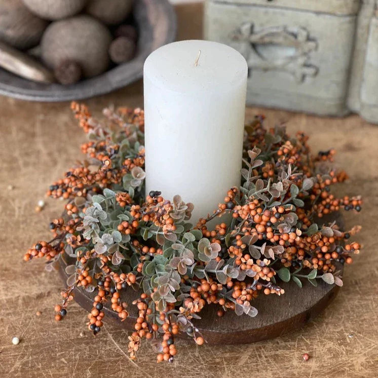 Crispin Berry Candle Ring | Pumpkin | 12&quot;