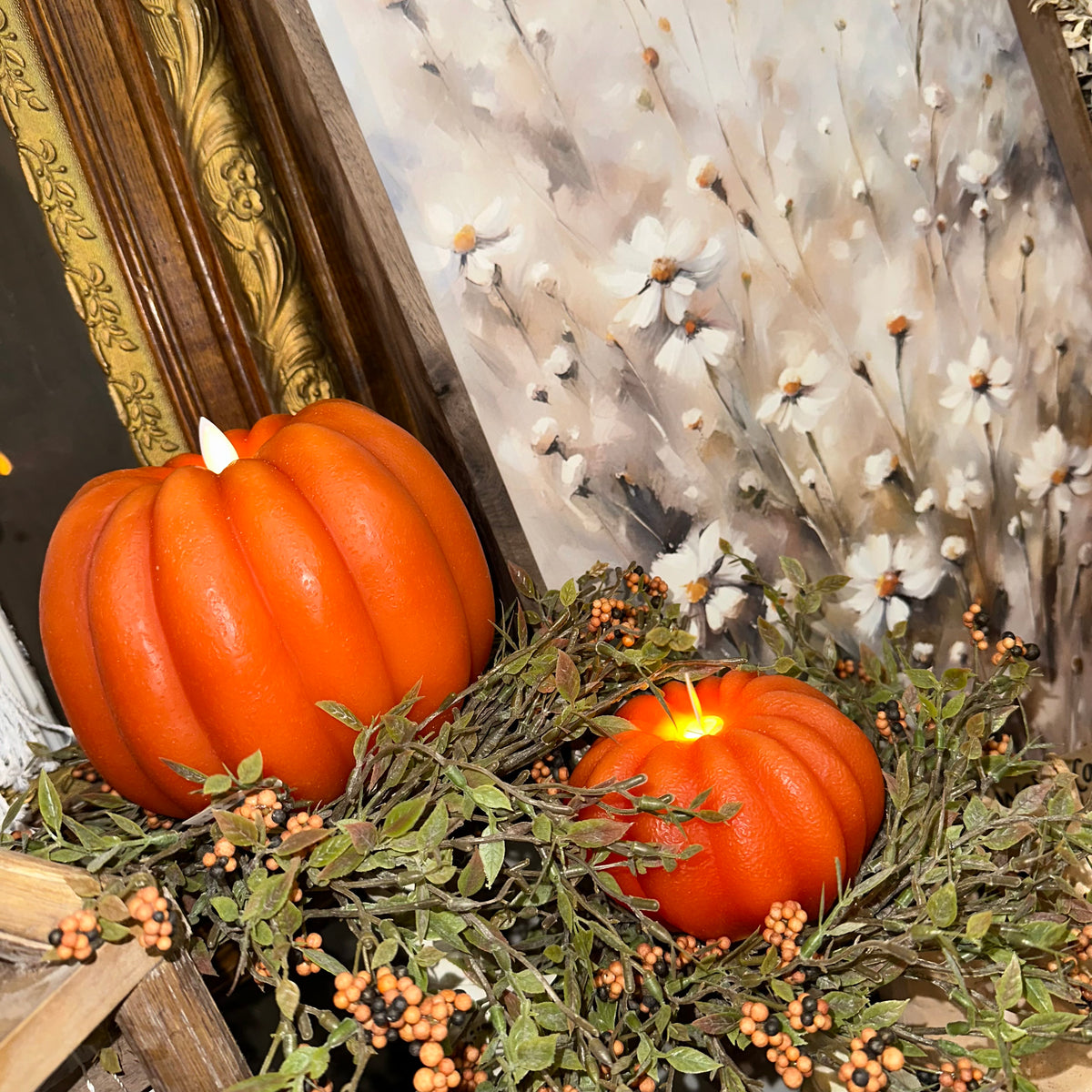 Pumpkin Motion Flame Candle | Battery Operated